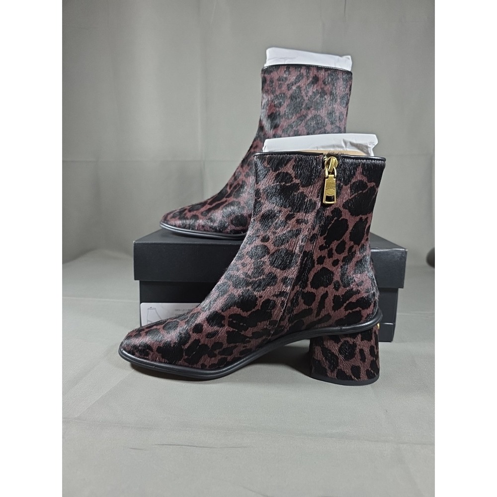 Coach Size 7B Gigi Leo Bootie Dark Leopard - New With Box - Real Calf Fur